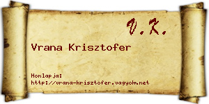 Vrana Krisztofer névjegykártya
